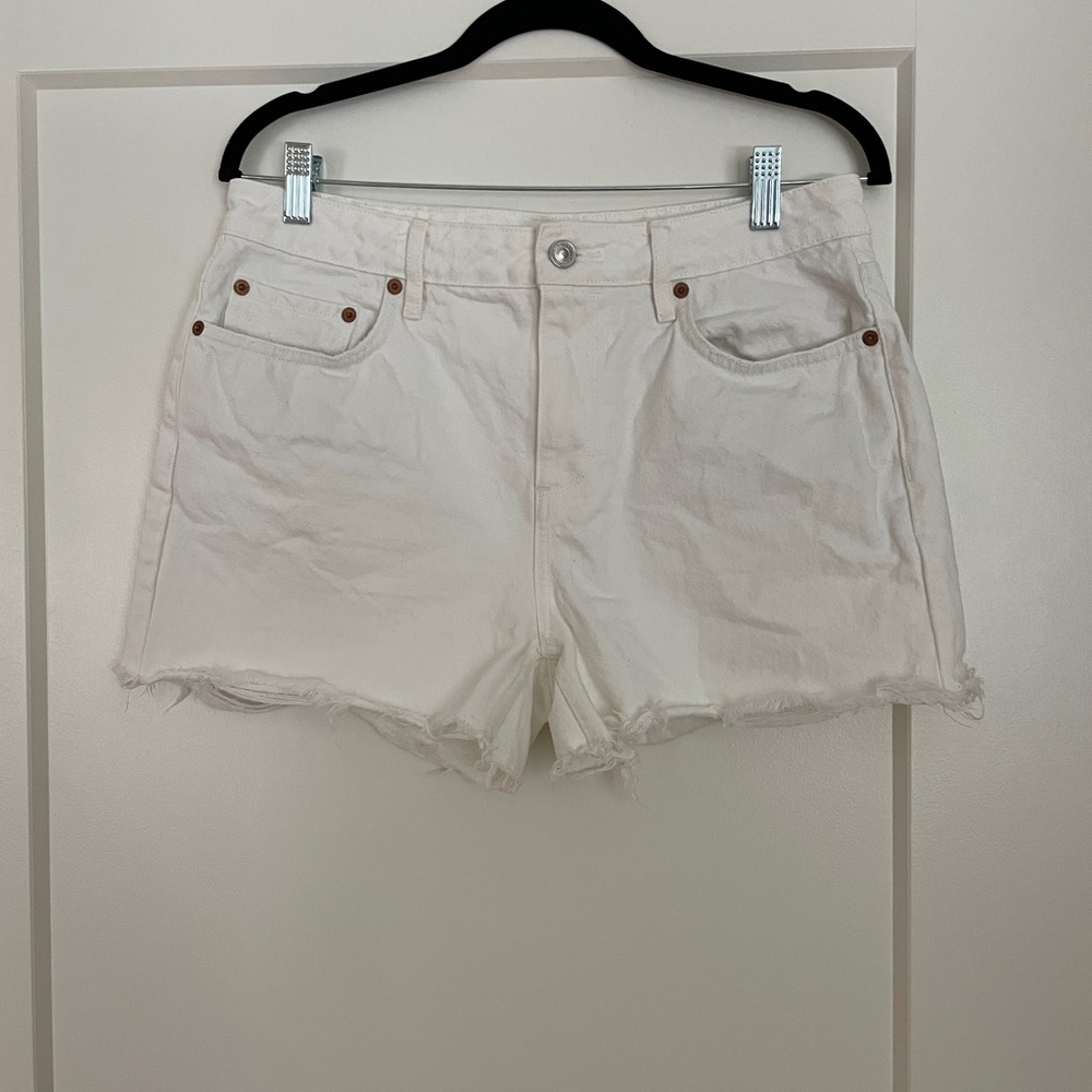 All Saints White Denim Shorts
